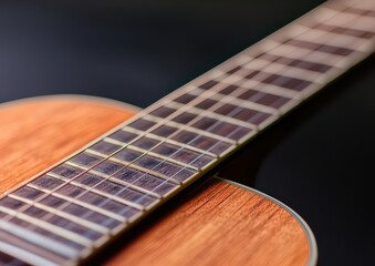 Obraz premium Close-up of an acoustic guitar