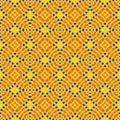 Geometric Seamless Pattern with Orange Petals