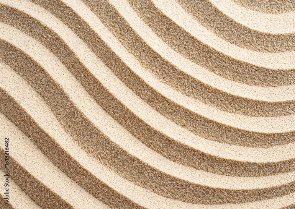 Poster wavy, textured sand pattern creating an abstract, calming visual with alternating light and dark str
