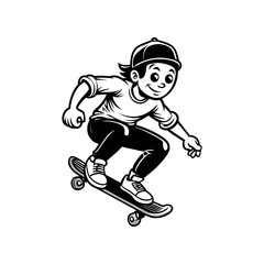 Fototapeta premium Fancy Skater Boy Vector Urban Street Style Skateboarding Clipart, illustration Design