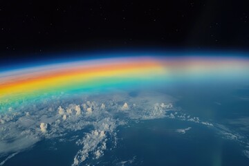 Fototapeta premium Earth's Rainbow Horizon from Space