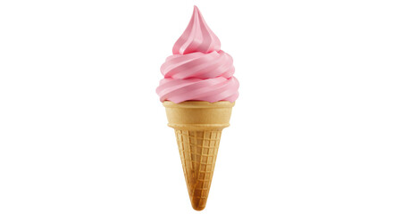 Isolated Soft Serve Ice Cream Cone