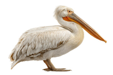 Obraz premium PNG Majestic white pelican with long beak on black background