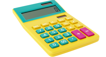 Isolated Colorful Calculator