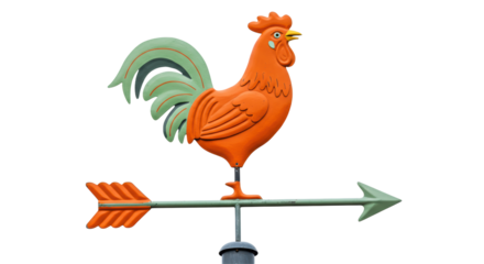 Isolated Weather Vane Rooster Arrow