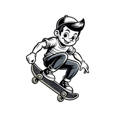 Fototapeta premium Fancy Skater Boy Vector Urban Street Style Skateboarding Clipart, illustration Design