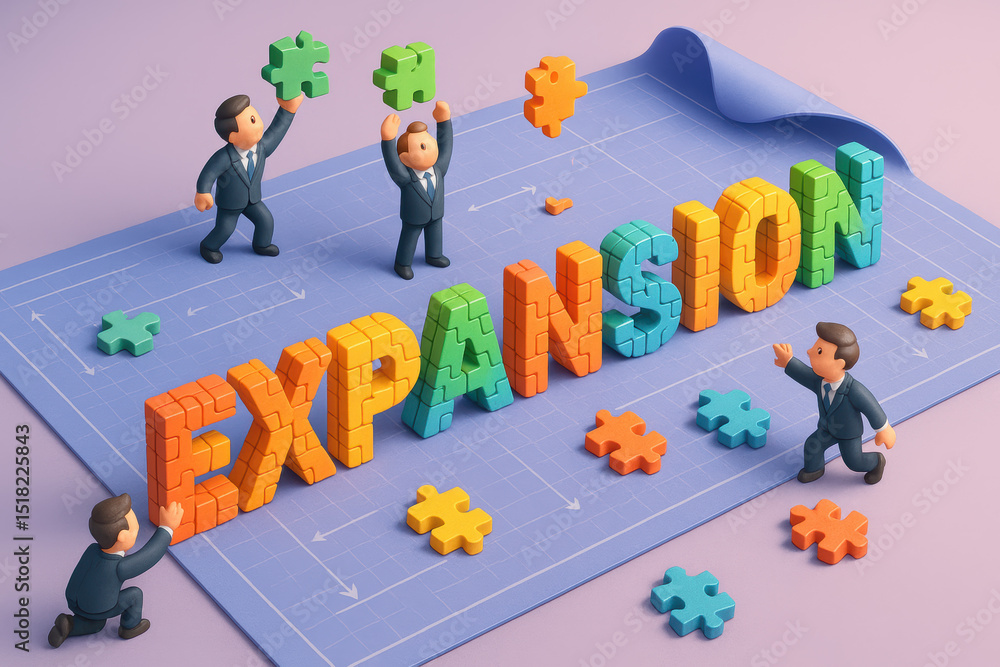Poster a conceptual depicting collaboration and strategy through interlocking puzzle pieces forming the wor