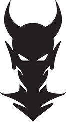 Fototapeta premium Silhouette of a Devil Head Fierce, Dark, and Mysterious Illustration