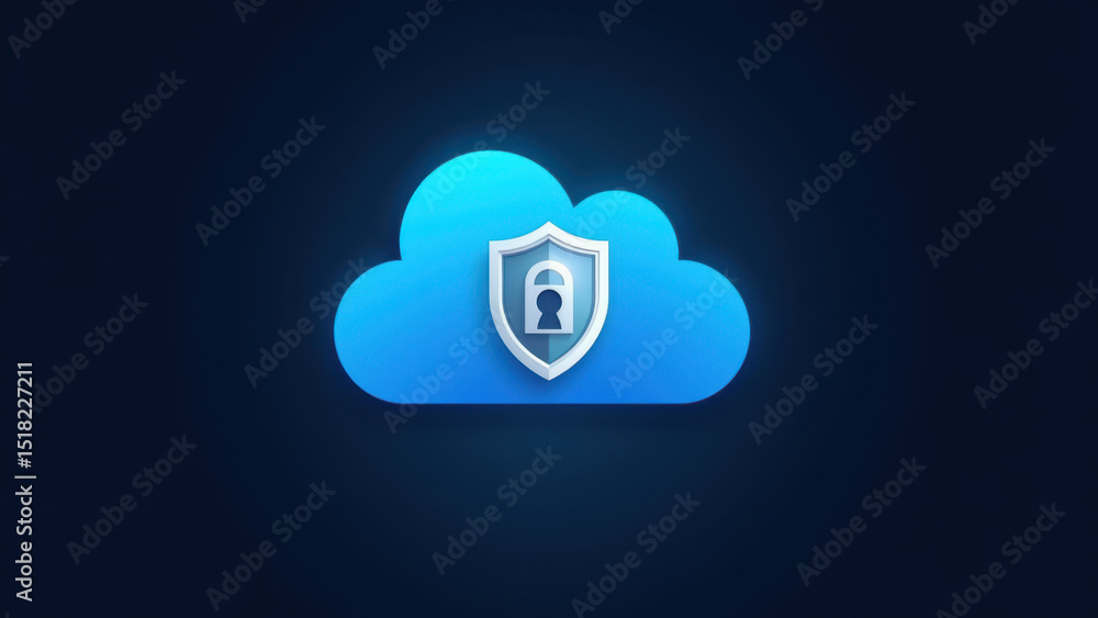 Poster secure cloud storage with a protective shield on top.