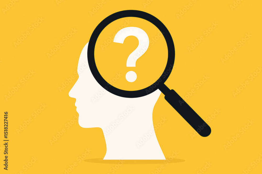 Poster this conceptual highlights inquiry and insight by illustrating the process searching for answers wit