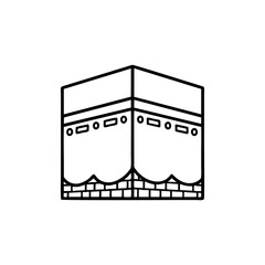 Dark outline illustration of the Kaaba