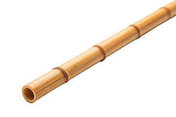 High-Resolution Image of a Smooth, Light Brown Bamboo Pole with Dark Brown Accents