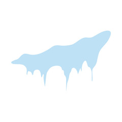 Jagged Frozen Icicles and Snow Cap Silhouette Vector