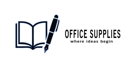 OFFICE SUPPLIES MODERN LOGO DESIGN. PREMIUM VECTOR