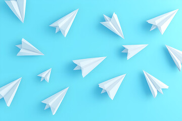 Paper airplane isolated on a white background