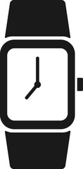 simple black wristwatch symbol, vector illustration