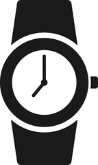 simple black wristwatch symbol, vector illustration