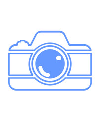 Camera clip art design on plain white transparent isolated background for sign, decal, card, shirt, hoodie, sweatshirt, apparel, tag, mug, icon, poster or badge