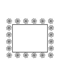 Square frame clip art design on plain white transparent isolated background for card, shirt, hoodie, sweatshirt, apparel, tag, mug, icon, poster or badge