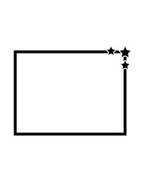 Square frame clip art design on plain white transparent isolated background for card, shirt, hoodie, sweatshirt, apparel, tag, mug, icon, poster or badge