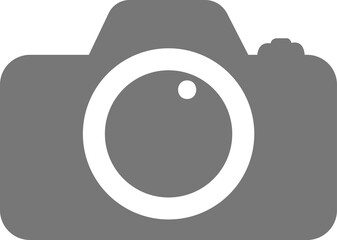 Camera clip art design on plain white transparent isolated background for sign, decal, card, shirt, hoodie, sweatshirt, apparel, tag, mug, icon, poster or badge