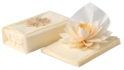 Tissue paper  isolated on solid white background.
