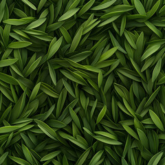 Fototapeta premium Dense green leaves in natural arrangement for background decoration 