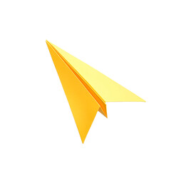 A vibrant golden paper airplane stands against a stark black background, embodying themes of flight, creativity, and minimalist design.