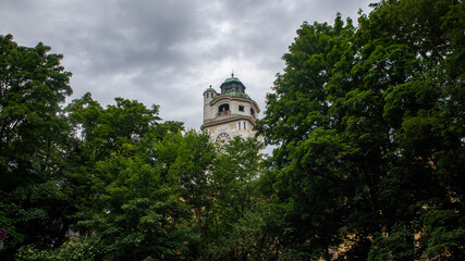 Munich strasse, historic building, urban city view, Bavaria,germany