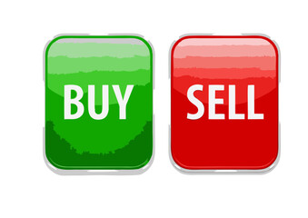 Buy and Sell Stock Market Buttons Investing, Trading, Finance, and Economic Concepts