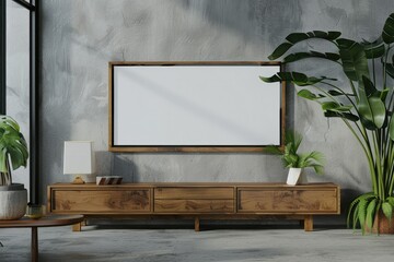 Pixel Perfect Image of Contemporary Living Room Design with Wooden Tv Cabinet