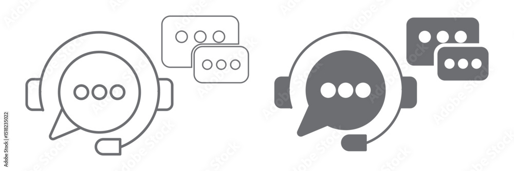 Aufkleber hotline icon set. simple operator logotype graphic unique design isolated on white background.