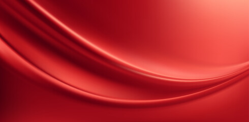 Abstract Red Gradient Wave Background with Smooth Curves Illustration Design