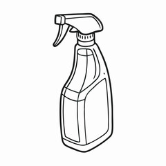 Line Drawing of a Spray Bottle, Cleaning Product
