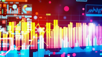 Financial market data analysis with charts and graphs for investment strategy - Powered by Adobe