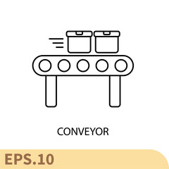 conveyor line icons  symbol vector elements for infographic web