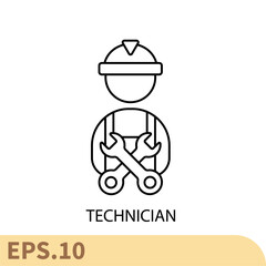 technician line icons  symbol vector elements for infographic web