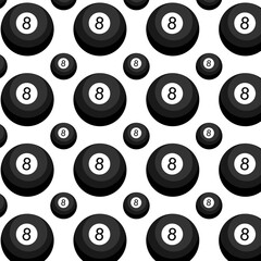 Billiard ball seamless pattern vector. billiard ball background vector