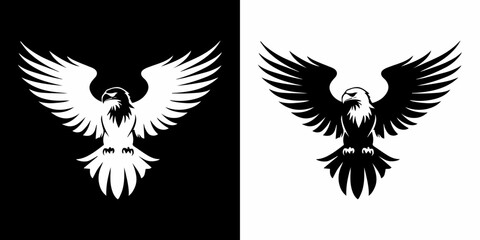 Eagle Silhouette Vector Illustration in Black and White