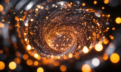 Abstract swirling vortex of light and energy; futuristic background for technology, science, or fantasy