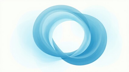 Abstract Blue Swirling Waves Circular Design Modern Background Texture