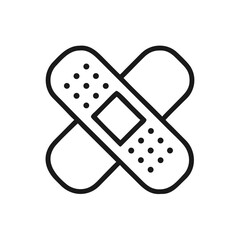 Bandage icon in minimalist style on transparent background
