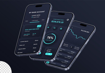 Phone Screens Web App Social Media UI UX Mockup