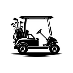 Fototapeta premium golf cart Silhouette