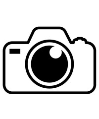 Camera clip art design on plain white transparent isolated background for sign, decal, card, shirt, hoodie, sweatshirt, apparel, tag, mug, icon, poster or badge