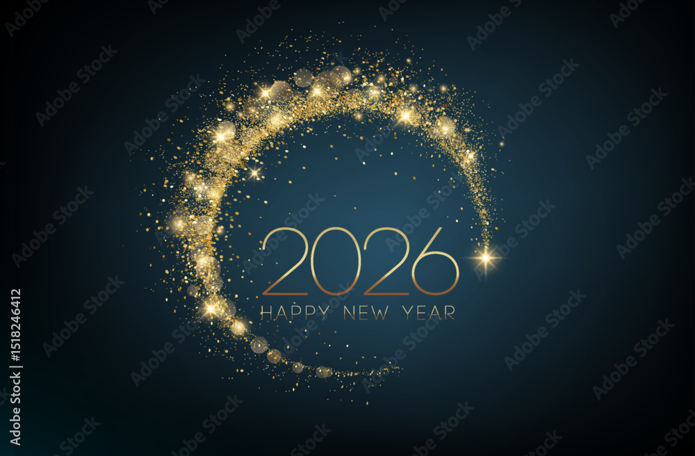 Poster merry christmas and happy new year abstract shiny color gold wave design element