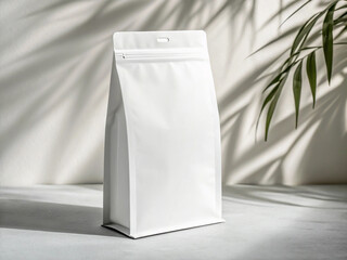 Blank white stand up pouch packaging mockup isolated on white background