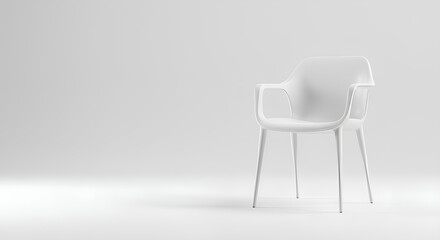 Obraz premium Blank modern chair mockup with soft shadows, isolated on white background
