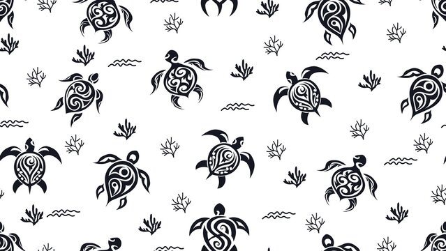 Turtle Seamless Pattern Background. Turtle illustration pattern. Turtle, background. Perfect for fabrics, textile, wallpaper, decor. 