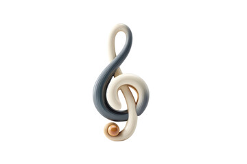 PNG Abstract musical treble clef in black and white 3d style